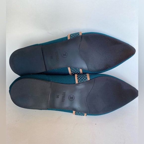 VIVAIA pointed toe Mary Jane flats size 7 peacock NWOT — sold out everywhere - Picture 14 of 16